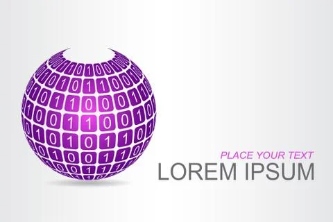 Logo stylized spherical surface with abstract shapes Stock Illustration