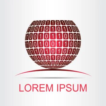 Logo stylized spherical surface with abstract shapes Stock Illustration