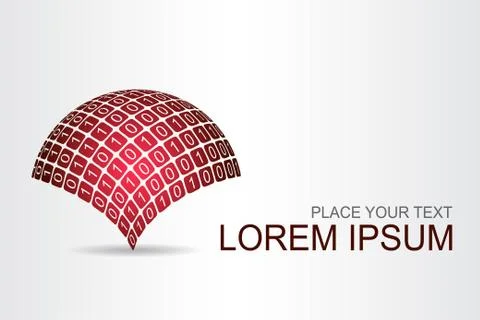 Logo stylized spherical surface with abstract shapes Stock Illustration