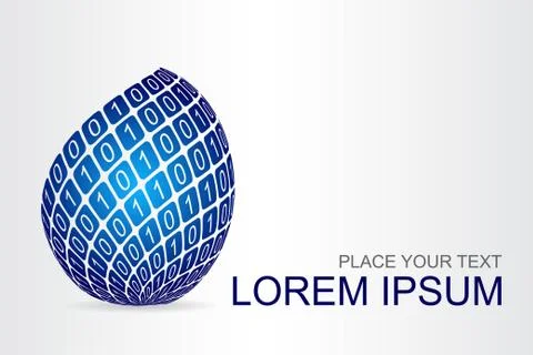 Logo stylized spherical surface with abstract shapes Stock Illustration