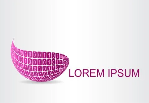 Logo stylized spherical surface with abstract shapes Stock Illustration