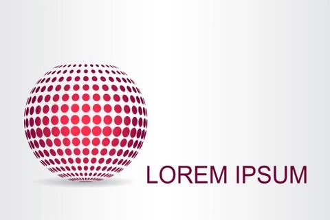 Logo stylized spherical surface with abstract shapes Stock Illustration