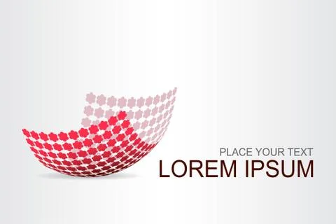 Logo stylized spherical surface with abstract shapes Stock Illustration