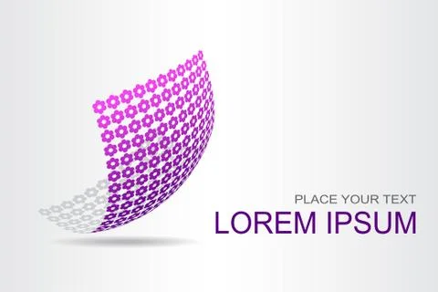 Logo stylized spherical surface with abstract shapes Illustrazione stock