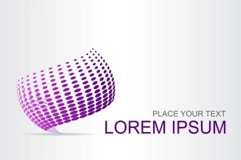 Logo stylized spherical surface with abstract shapes Stock Illustration