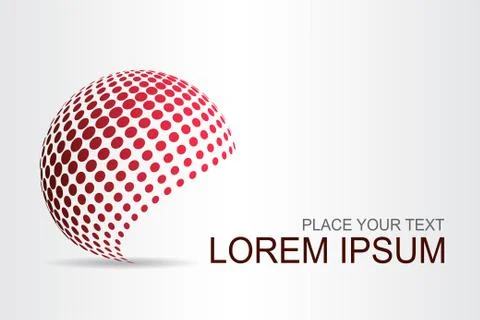 Logo stylized spherical surface with abstract shapes Stock Illustration