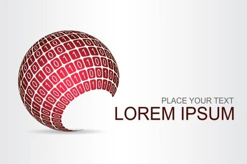 Logo stylized spherical surface with abstract shapes Stock Illustration