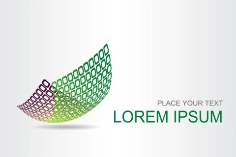 Logo stylized spherical surface with abstract shapes Stock Illustration