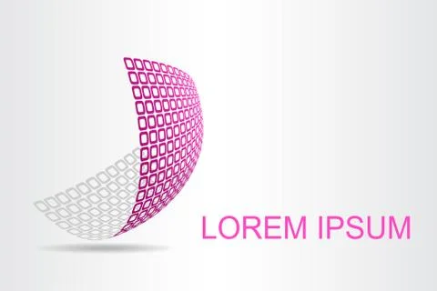 Logo stylized spherical surface with abstract shapes Stock Illustration