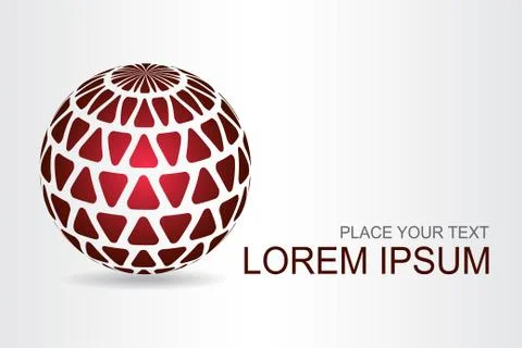 Logo stylized spherical surface with abstract shapes Stock Illustration