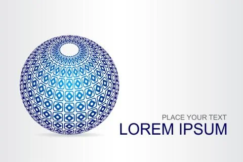Logo stylized spherical surface with abstract shapes Illustrazione stock