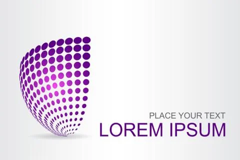 Logo stylized spherical surface with abstract shapes Stock Illustration