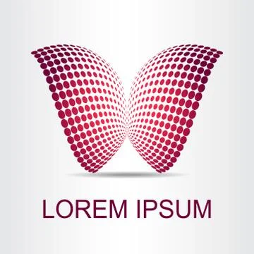 Logo stylized spherical surface with abstract shapes Stock Illustration