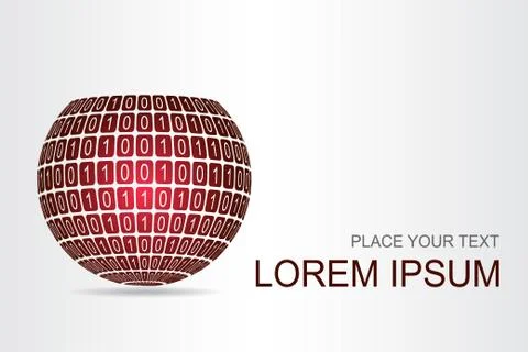 Logo stylized spherical surface with abstract shapes Stock Illustration