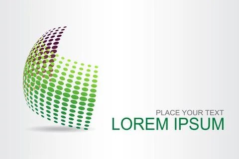 Logo stylized spherical surface with abstract shapes Stock Illustration