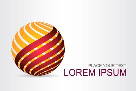 Logo stylized spherical surface with abstract shapes Stock Illustration