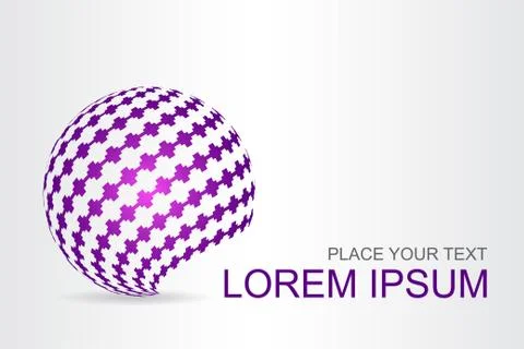 Logo stylized spherical surface with abstract shapes Stock Illustration