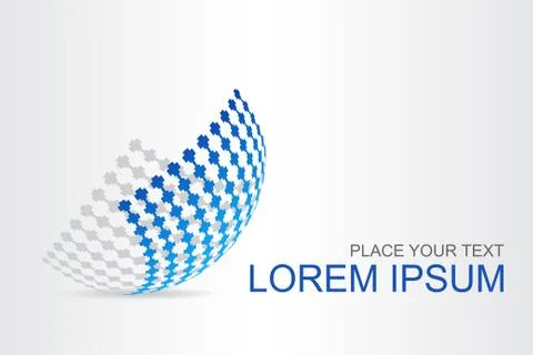 Logo stylized spherical surface with abstract shapes Stock Illustration