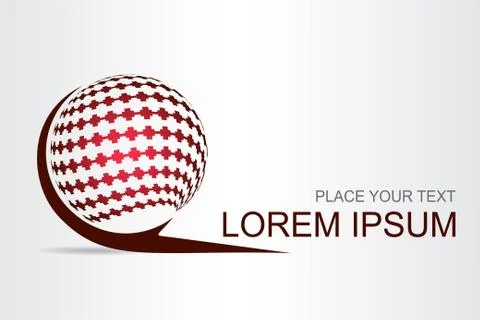 Logo stylized spherical surface with abstract shapes Stock Illustration