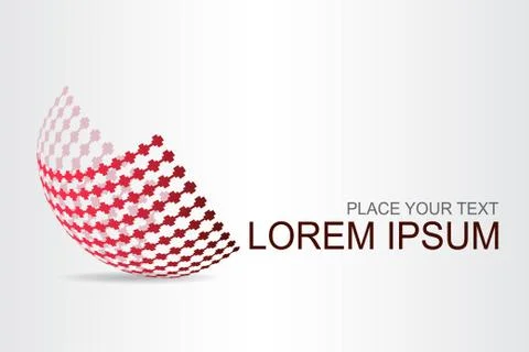 Logo stylized spherical surface with abstract shapes Stock Illustration