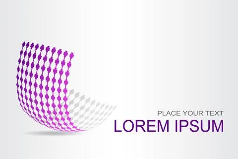 Logo stylized spherical surface with abstract shapes Stock Illustration