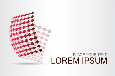 Logo stylized spherical surface with abstract shapes Stock Illustration