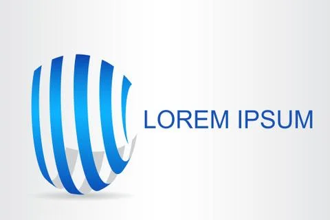 Logo stylized spherical surface with abstract shapes Illustrazione stock