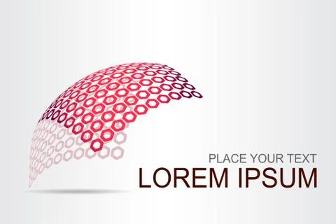 Logo stylized spherical surface with abstract shapes Stock Illustration