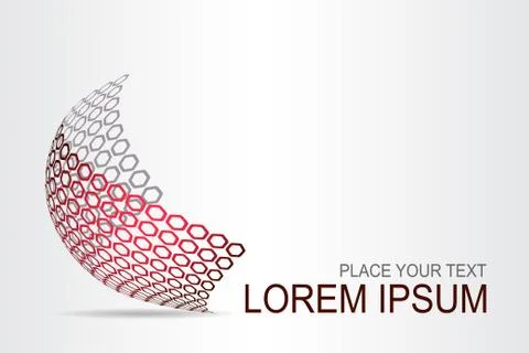 Logo stylized spherical surface with abstract shapes Stock Illustration