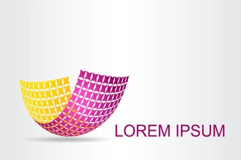 Logo stylized spherical surface with abstract shapes Stock Illustration
