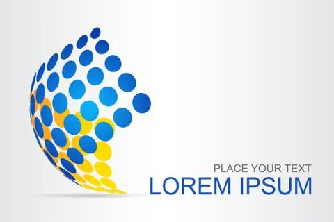 Logo stylized spherical surface with abstract shapes Stock Illustration