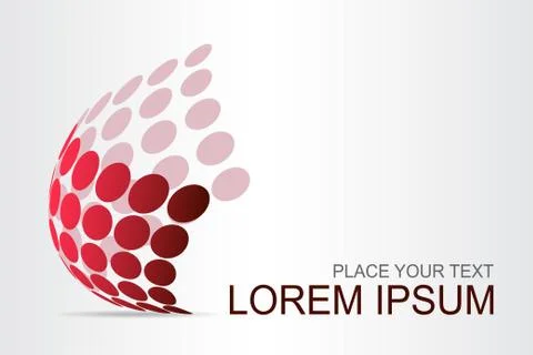 Logo stylized spherical surface with abstract shapes Stock Illustration