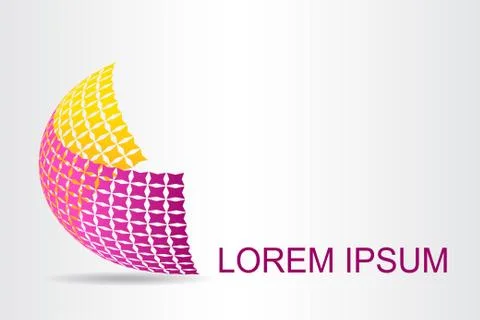 Logo stylized spherical surface with abstract shapes Stock Illustration