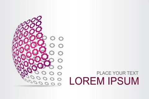 Logo stylized spherical surface with abstract shapes Illustrazione stock