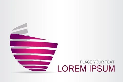 Logo stylized spherical surface with abstract shapes Stock Illustration