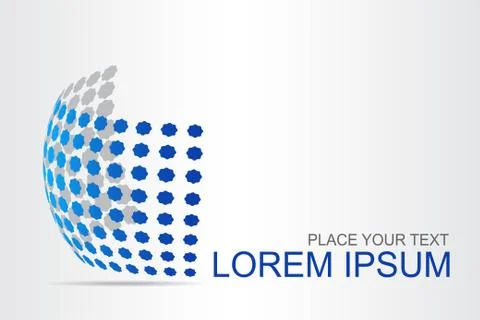 Logo stylized spherical surface with abstract shapes Stock Illustration