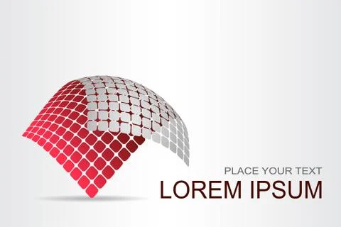 Logo stylized spherical surface with abstract shapes Stock Illustration