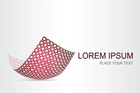 Logo stylized spherical surface with abstract shapes Stock Illustration