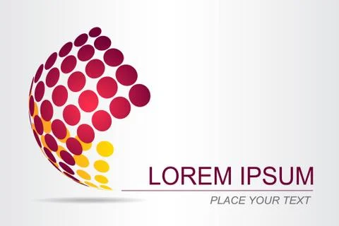 Logo stylized spherical surface with abstract shapes Stock Illustration