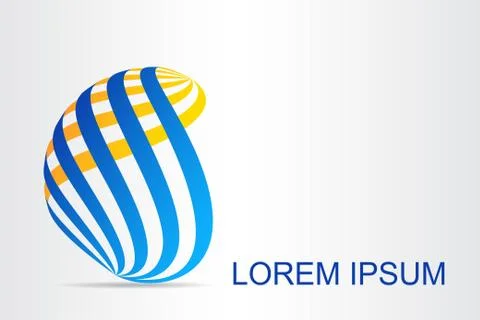 Logo stylized spherical surface with abstract shapes Stock Illustration