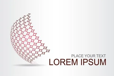 Logo stylized spherical surface with abstract shapes Stock Illustration