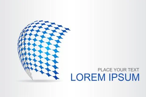 Logo stylized spherical surface with abstract shapes Illustrazione stock