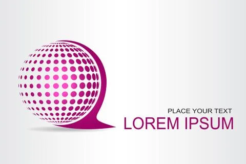 Logo stylized spherical surface with abstract shapes Stock Illustration