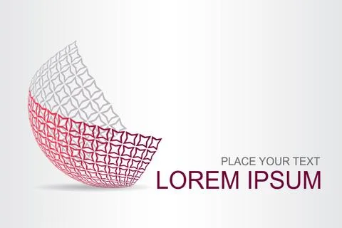 Logo stylized spherical surface with abstract shapes Stock Illustration