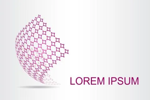 Logo stylized spherical surface with abstract shapes Stock Illustration