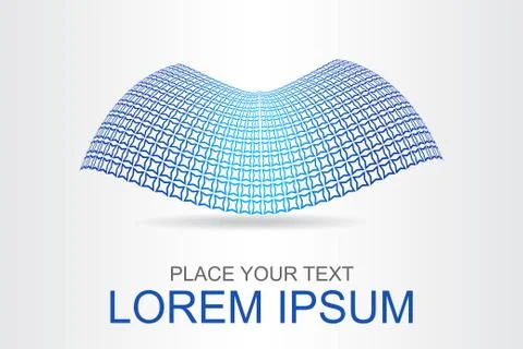 Logo stylized spherical surface with abstract shapes Illustrazione stock