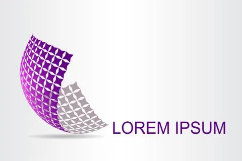 Logo stylized spherical surface with abstract shapes Stock Illustration