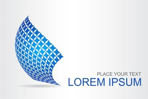 Logo stylized spherical surface with abstract shapes Stock Illustration