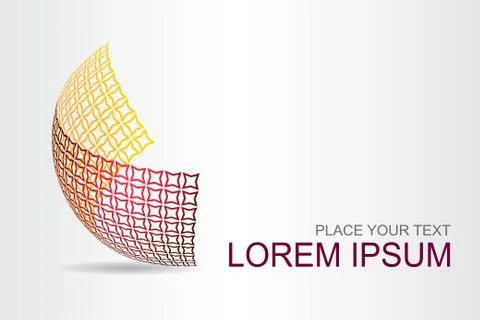 Logo stylized spherical surface with abstract shapes Stock Illustration