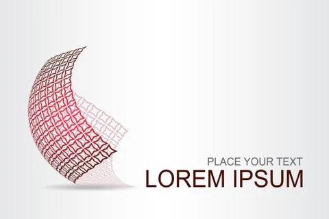 Logo stylized spherical surface with abstract shapes Stock Illustration